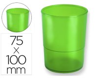 Cubilete portalapices q-connect verde translucido plastico diametro 75 mm alto 100 mm