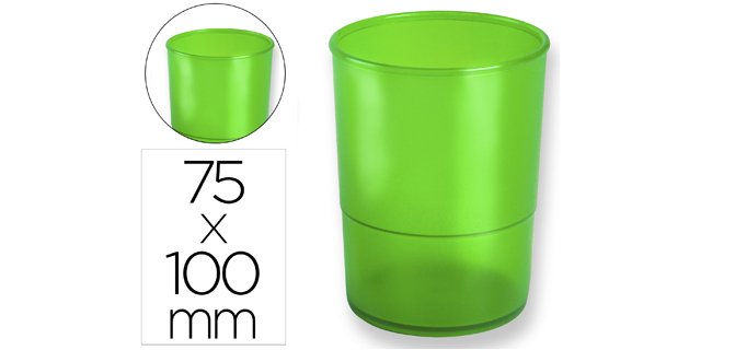 Cubilete portalapices q-connect verde translucido plastico diametro 75 mm alto 100 mm