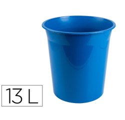 Papelera plastico q-connect azul opaco 13 litros 275x285 mm