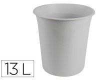 Papelera plastico q-connect gris opaco 13 litros 275x285 mm