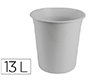 Papelera plastico q-connect gris opaco 13 litros 275x285 mm