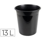Papelera plastico q-connect negro opaco 13 litros 275x285 mm