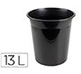 Papelera plastico q-connect negro opaco 13 litros 275x285 mm