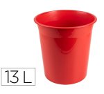 Papelera plastico q-connect rojo opaco 13 litros 275x285 mm