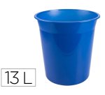 Papelera plastico q-connect azul translucido 13 litros 275x285 mm