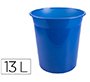 Papelera plastico q-connect azul translucido 13 litros 275x285 mm