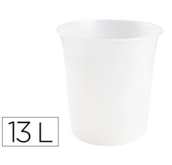 Papelera plastico q-connect transparente 13 litros 275x285 mm