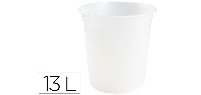 Papelera plastico q-connect transparente 13 litros 275x285 mm