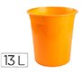Papelera plastico q-connect naranja translucido 13 litros 275x285 mm