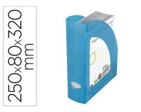 Revistero plastico q-connect azul translucido