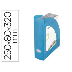 Revistero plastico q-connect azul translucido