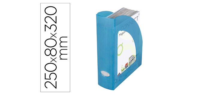 Revistero plastico q-connect azul translucido