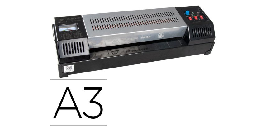 Plastificadora q-connect kf16918 profesional rugerizada caliente din a3 cuatro rodillos hasta 200 mc