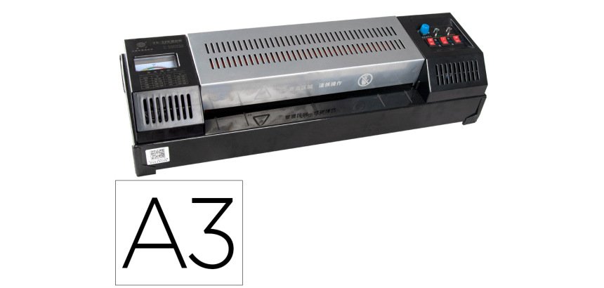 Plastificadora q-connect kf16918 profesional rugerizada caliente din a3 cuatro rodillos hasta 200 mc