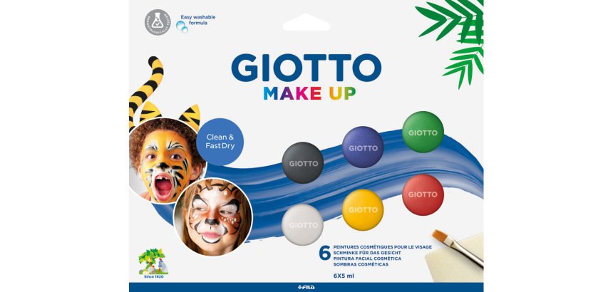 Set giotto make up pintura facial 6 botes 5 ml colores clasicos