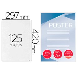 Bolsa de plastificar gbc din a3 2x125 micras caja de 100 unidades