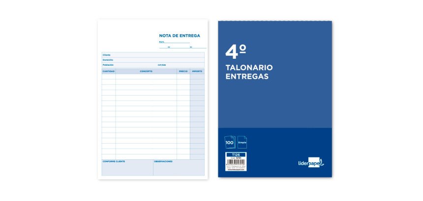Talonario liderpapel entregas cuarto original t126