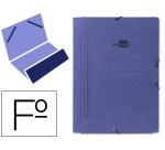 Carpeta liderpapel gomas folio bolsa carton pintado azul