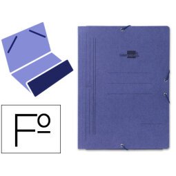 Carpeta liderpapel gomas folio bolsa carton pintado azul