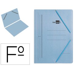 Carpeta liderpapel gomas folio sencilla carton pintado azul
