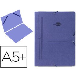 Carpeta liderpapel gomas cuarto sencilla carton pintado azul