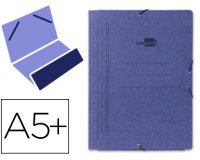 Carpeta liderpapel gomas cuarto bolsa carton pintado azul