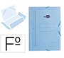 Carpeta liderpapel gomas tres solapas carton pintado folio color azul