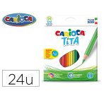 Lapices de colores carioca tita hexagonal caja de 24 unidades colores surtidos