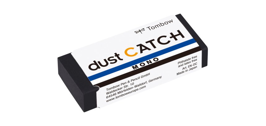 Goma de borrar tombow mono dust catch polimera caucho pvc negro especial atrapa residuos