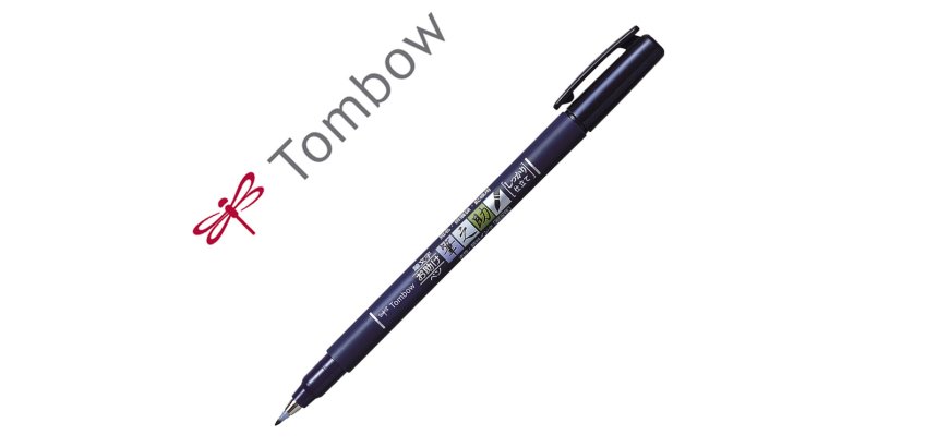 Rotulador tombow fudenosuke tinta base de agua punta pincel dura negro