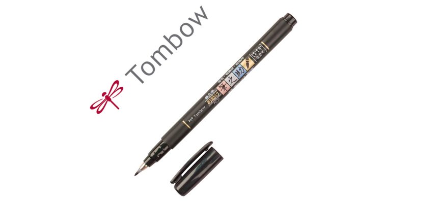 Rotulador tombow fudenosuke tinta base de agua punta pincel blanda negro