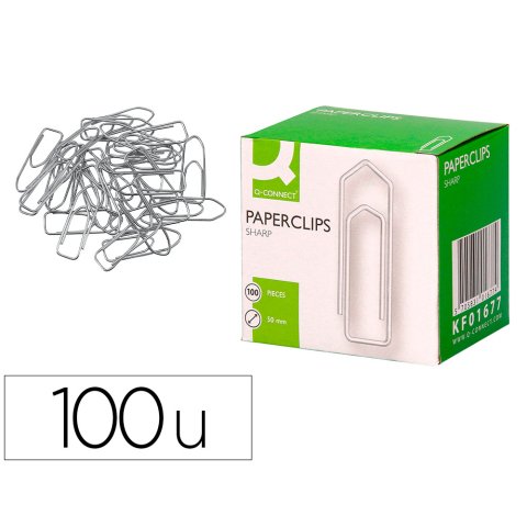Clips galvanizados q-connect n º4 50 mm caja de 100 unidades