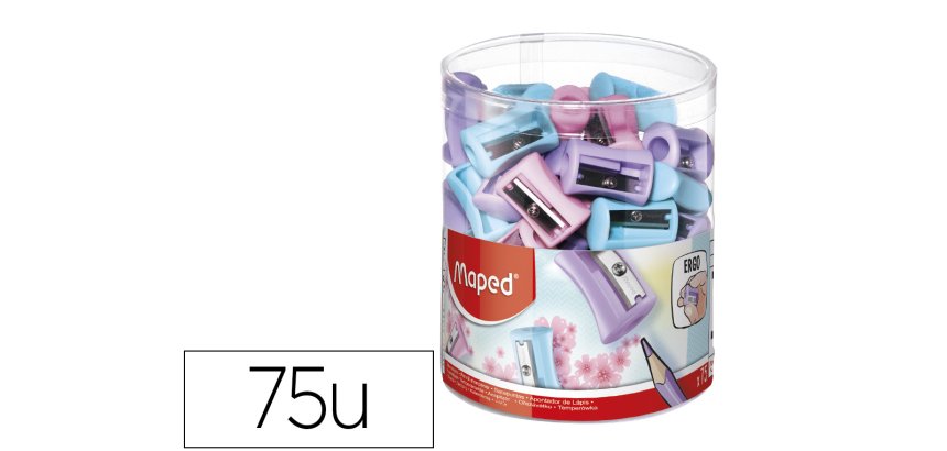 Sacapuntas maped plastico vivo 1 uso colores pastel surtidos