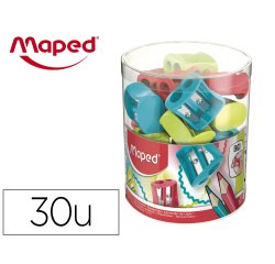 Sacapuntas maped plastico vivo 2 usos colores surtidos