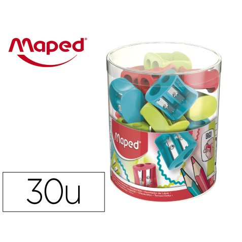 Sacapuntas maped plastico vivo 2 usos colores surtidos