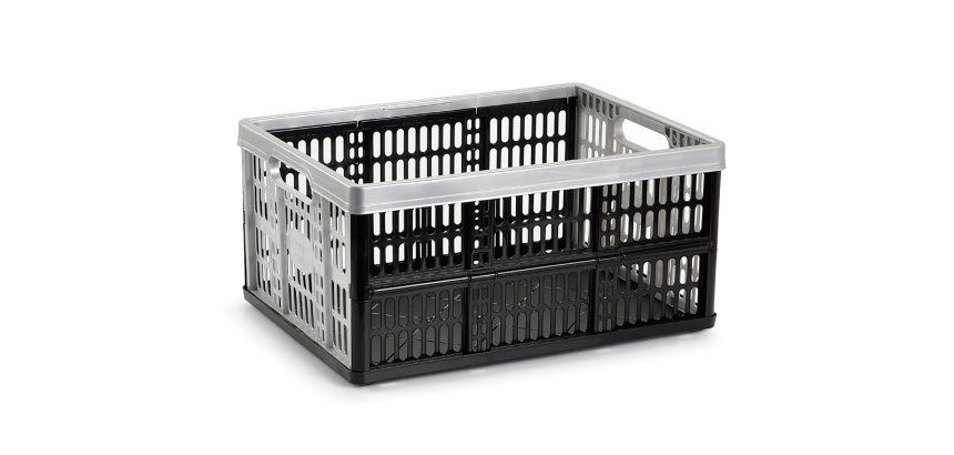 Caja plegable plasticforte 32 litros plastico color plata 480x350x230 mm