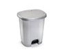 Papelera contenedor plasticforte plastico con tapadera y pedal 27 litros color plata 380x320x450 mm