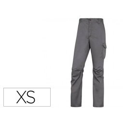 Pantalon de trabajo deltaplus cintura elastica 5 bolsillos color gris / negro talla xs