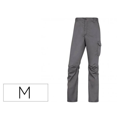 Pantalon de trabajo deltaplus cintura elastica 5 bolsillos color gris / negro talla m