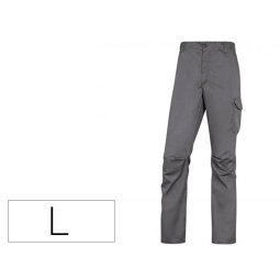 Pantalon de trabajo deltaplus cintura elastica 5 bolsillos color gris / negro talla l