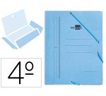 Carpeta liderpapel gomas tres solapas carton pintado cuarto color azul