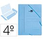 Carpeta liderpapel gomas tres solapas carton pintado cuarto color azul