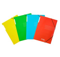 Carpeta pardo gomas solapas carton brillo expositor de 48 unidades colores surtidos