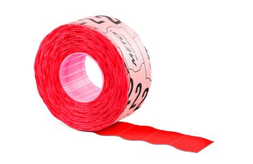 Etiquetas meto onduladas 26x12 mm rojo fluorescente adh. 2 rollo de 1000 unidades