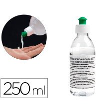 Gel hidroalcoholico higienizante para manos limpiay desinfecta sin necesidad de aclarado bote de 250 ml