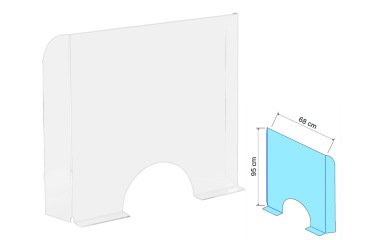 Pantalla de protección de pie 95x68cm - Cristal