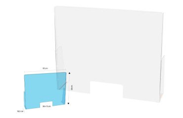 Pantalla de protección de pie 95x58cm - Cristal