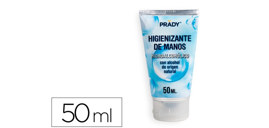 Gel hidroalcoholico higienizante para manos limpiay desinfecta sin necesidad de aclarado bote de 50 ml