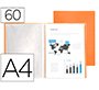 Carpeta liderpapel escaparate 60 fundas polipropileno din a4 naranja fluor opaco