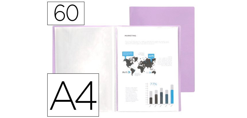 Carpeta liderpapel escaparate fundas polipropileno traslucida din a4